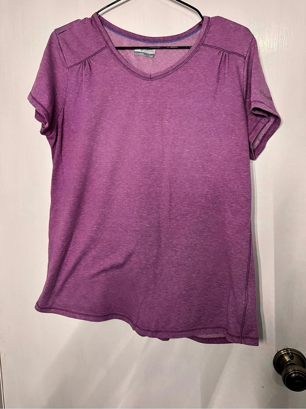 Columbia Women's Short Sleeve Top Purple Large Like New